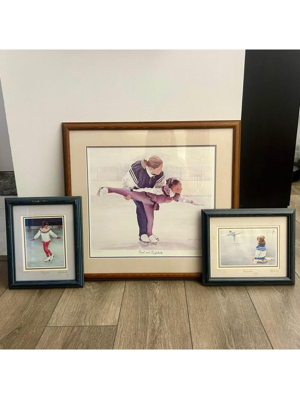 John Newby Vintage Figure Skating Framed Artwork